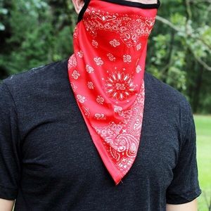 Men Red Bandana Face Mask
